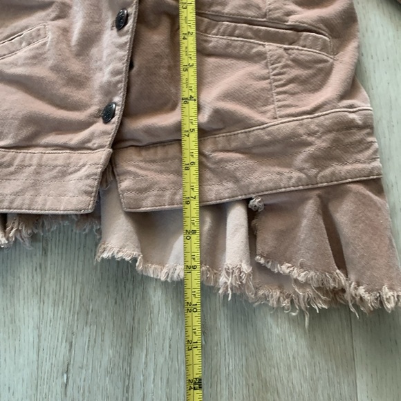 Free‎ People Jagger Blazer Pink Western Military Jacket Lace Up Cuff.  SZ XS - Picture 5 of 13